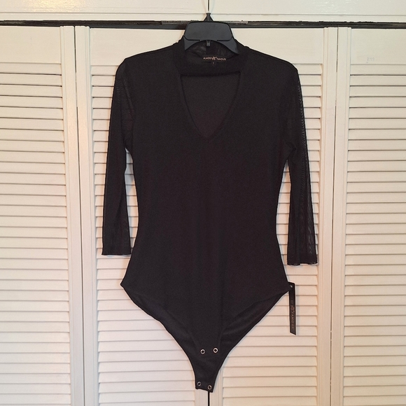 Almost famous black lace bodysuit LG NWT *C1 - Picture 3 of 7